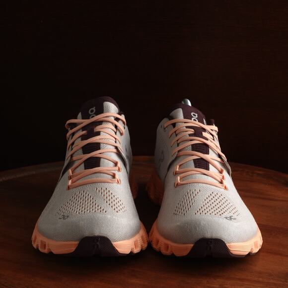 On Running Sneakers Womens SZ 11 Gray Orange Cloud X Athletic Training Gym Shoes - Picture 3 of 16